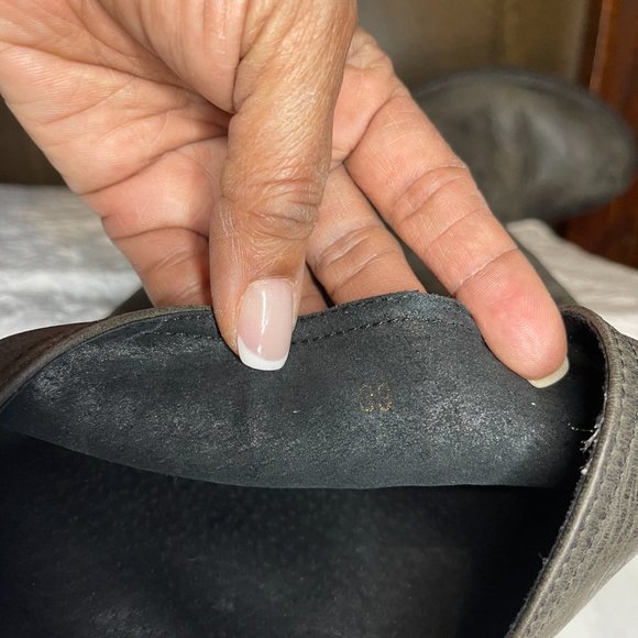 Distressed black/Gray soft leather boots (round toe) - Picture 10 of 10